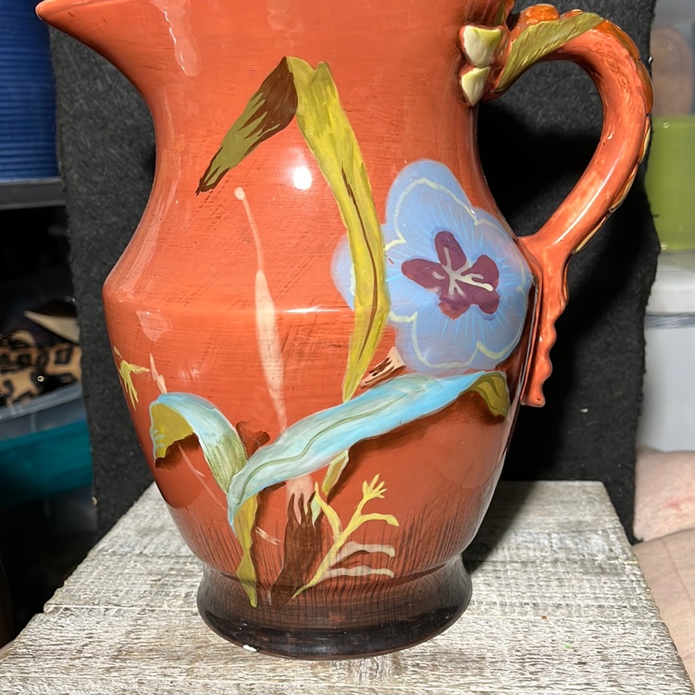 Tracy Porter The  Marsh Collection Hand Painted Dragonfly Pitcher Vase Jug